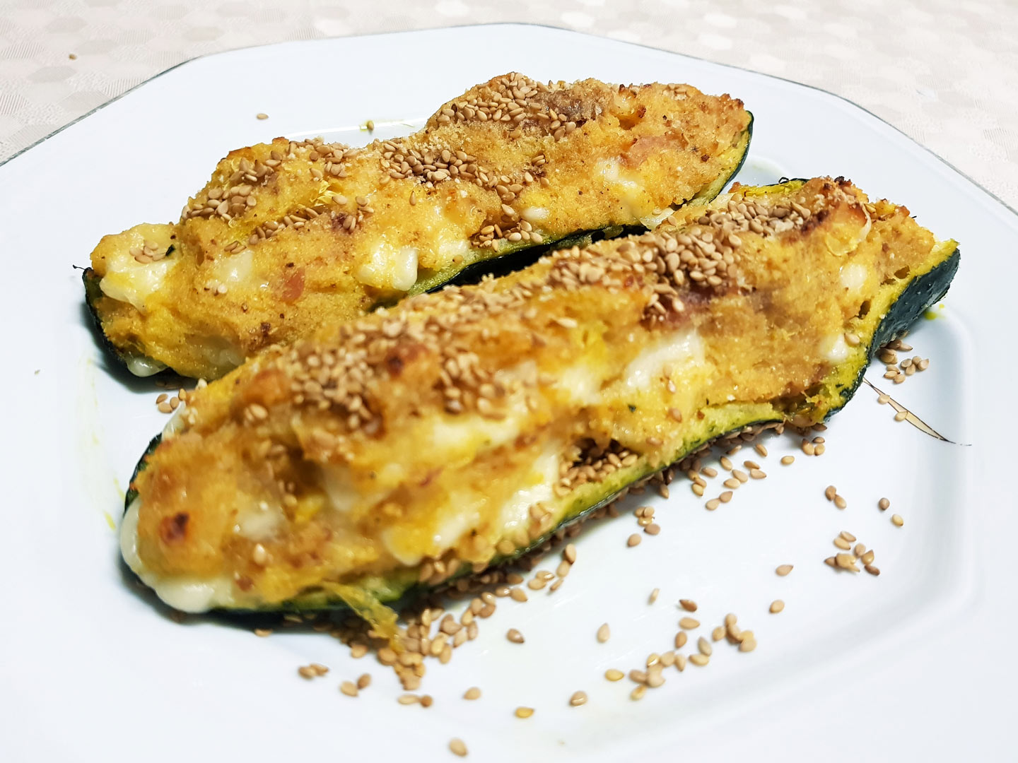 Stuffed Oven Baked Courgettes Gambuzza ® Organic Italian Sesame Seeds